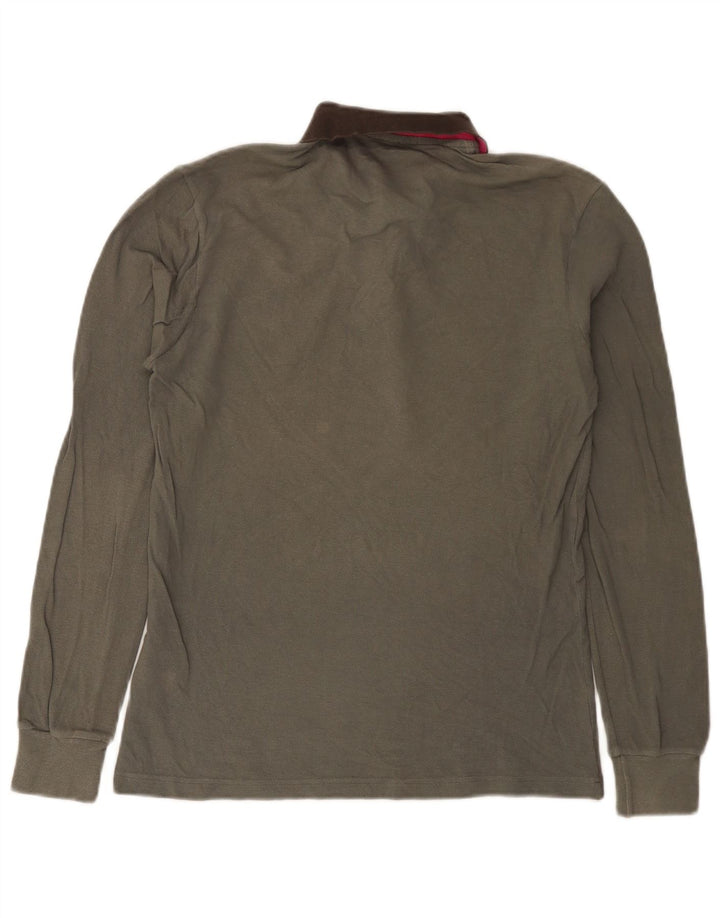 Fred Perry Herren-Langarm-Rugby-Poloshirt, Größe S, Grau, Baumwolle