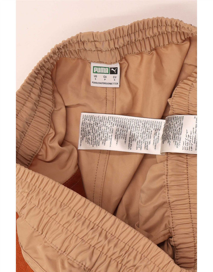 Puma Damen Sportshorts UK 8 Small Beige Colourblock Polyester