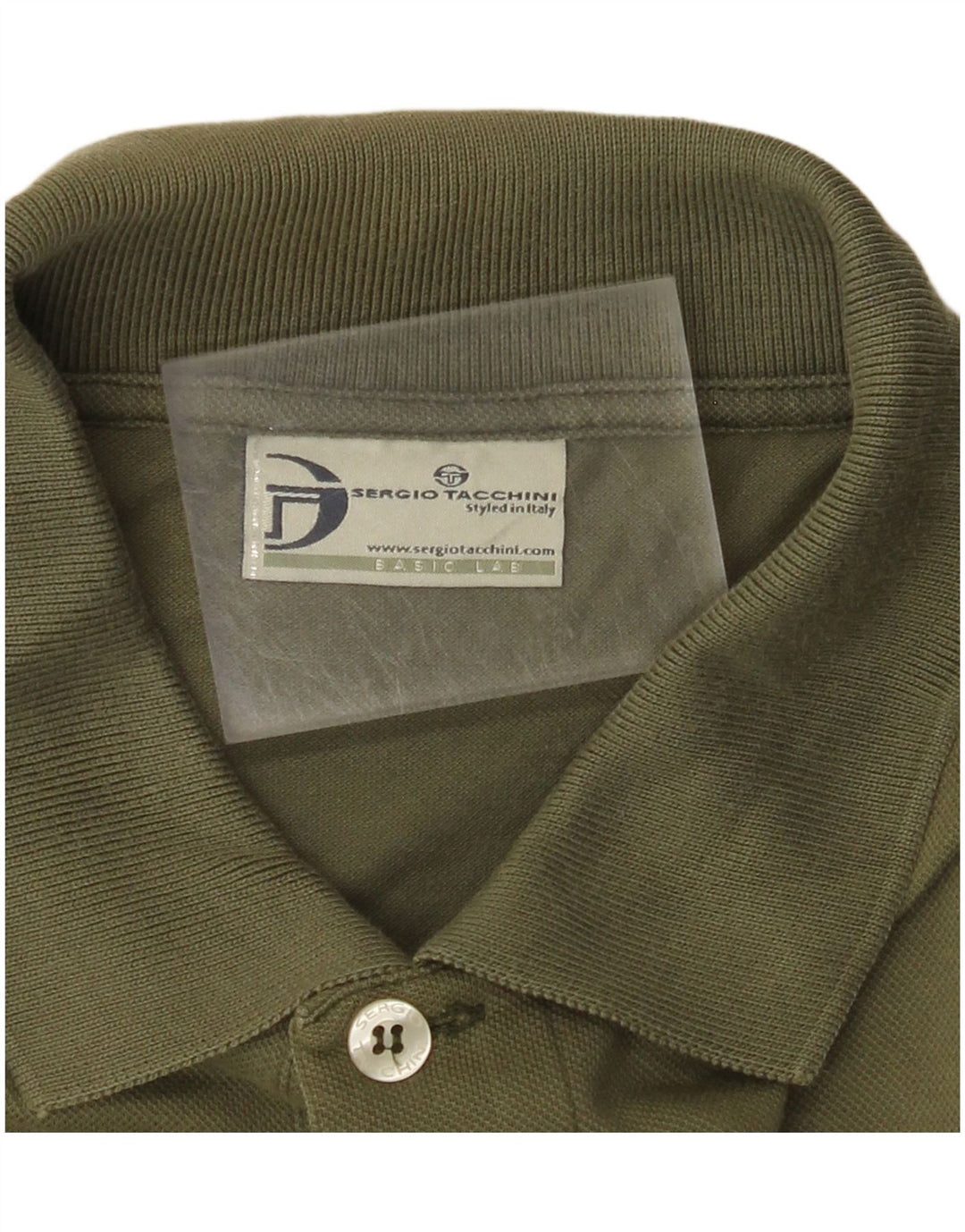 SERGIO TACCHINI Herren Poloshirt Small Khaki Colourblock