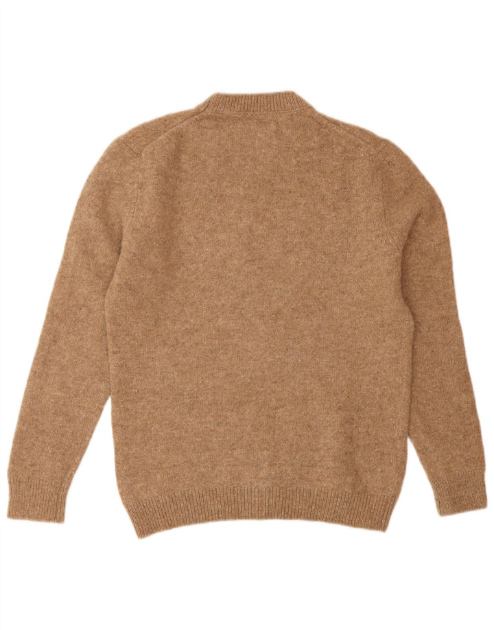 Zara Damen-Pullover mit Rundhalsausschnitt, UK 12, mittelbraune Wolle