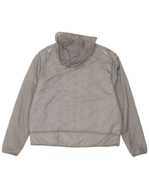 Nike Herren-Jacke mit Kapuze, gepolstert, Größe 42, XL, graues Nylon