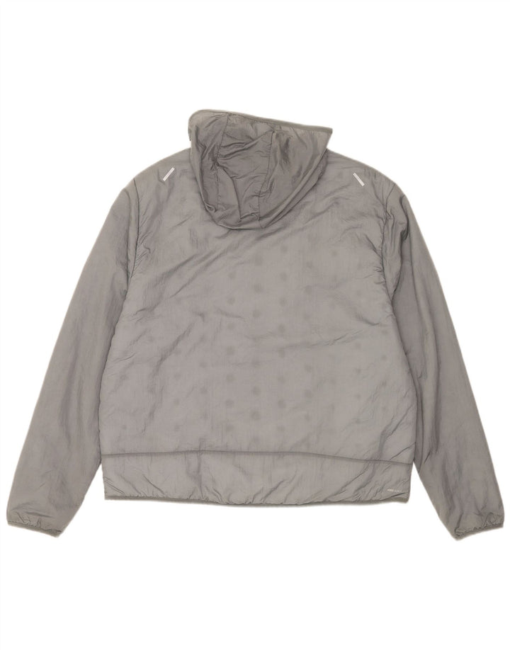 Nike Herren-Jacke mit Kapuze, gepolstert, Größe 42, XL, graues Nylon
