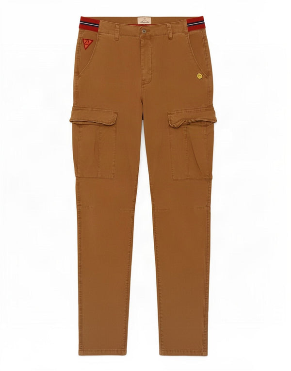 Berna Mens Straight Cargo Trousers IT 50 Large W34 L30 Beige Cotton