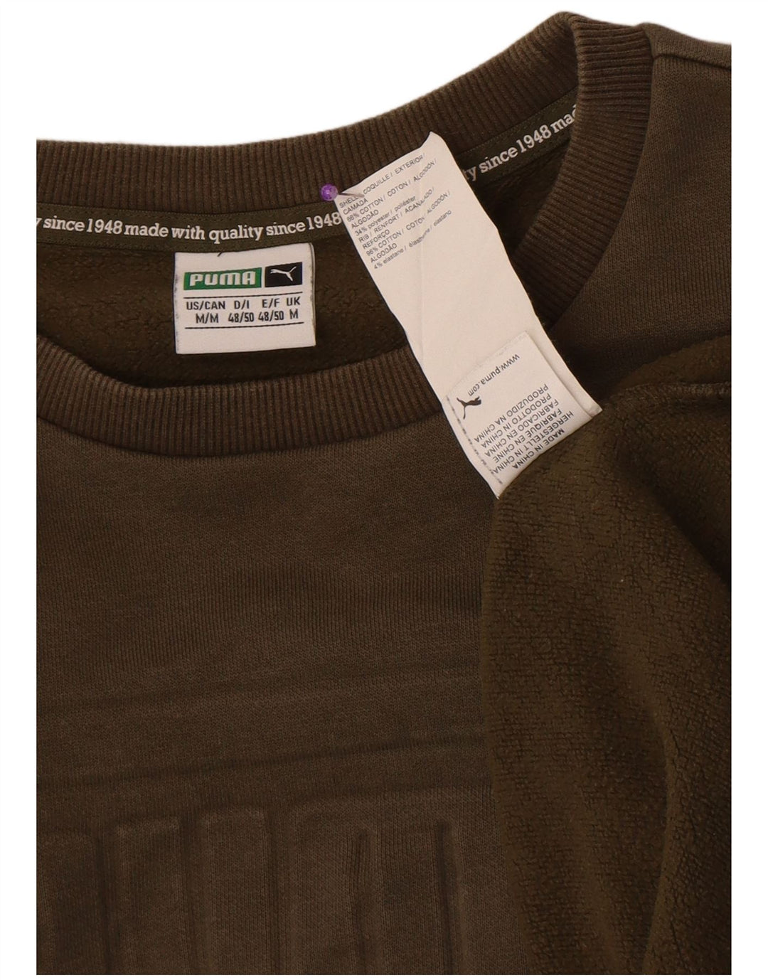 Puma Herren Grafik-Sweatshirt-Pullover, mittlere Khaki-Baumwolle