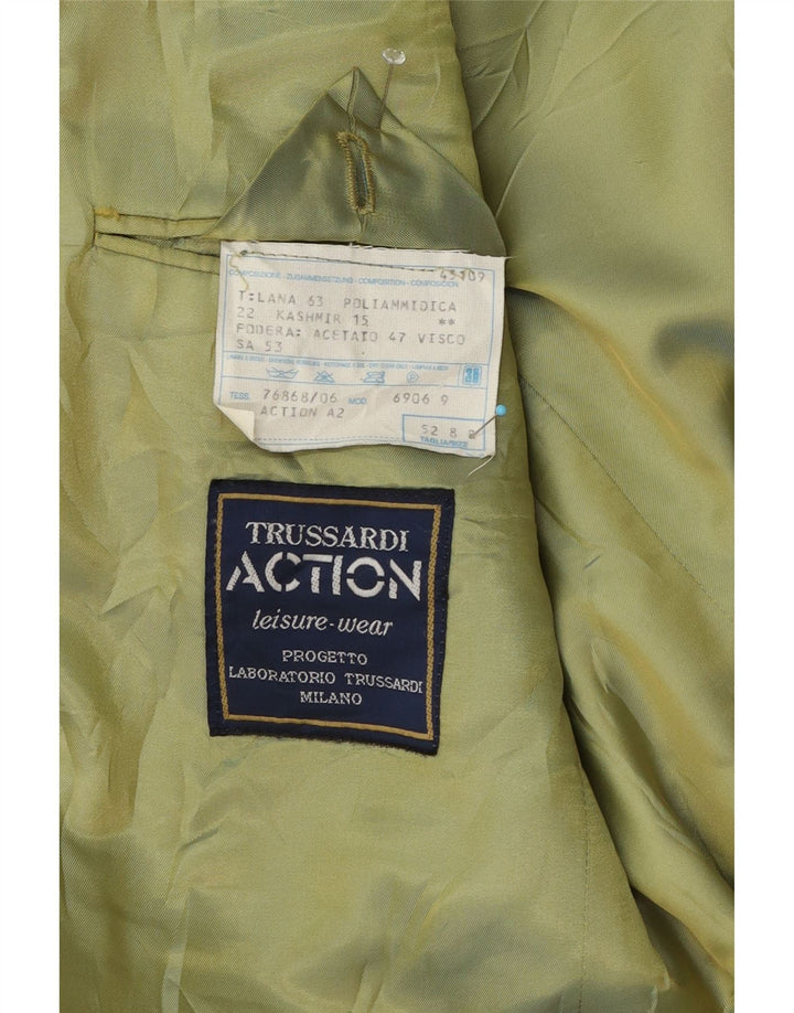 Trussardi Herren-Blazer mit 2 Knöpfen, IT 52 XL, grüne Wolle