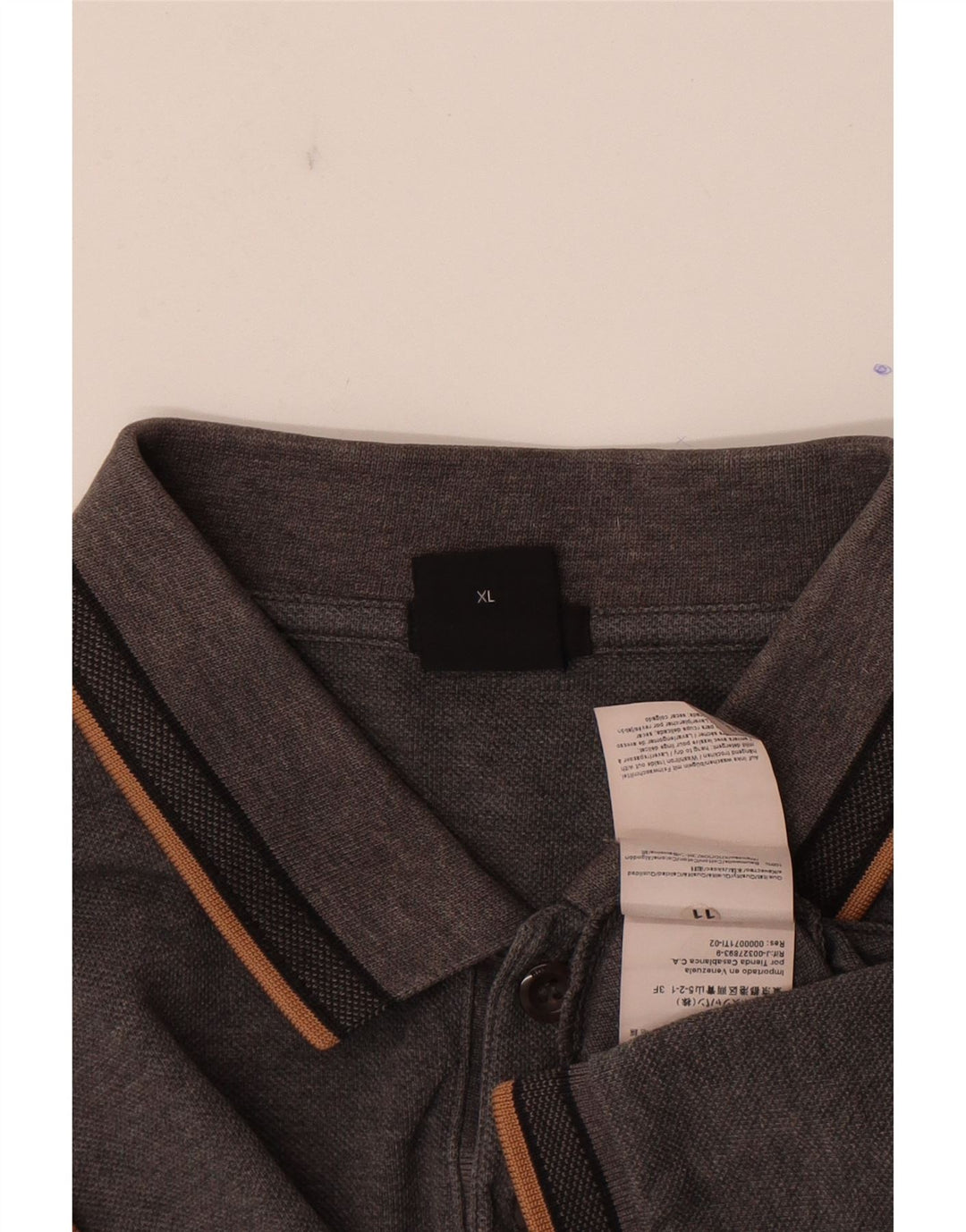 Hugo Boss Herren-Poloshirt mit normaler Passform, XL, graue Baumwolle