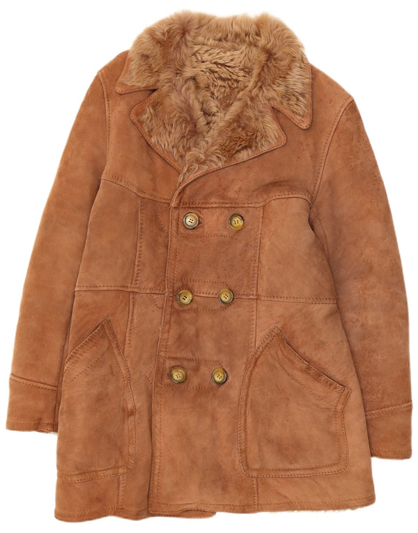 Vintage Damen Lammfellmantel IT 48 XL Beige