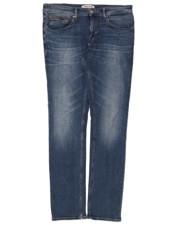 Tommy Hilfiger Herren Slim Jeans W34 L34 Blaue Baumwolle