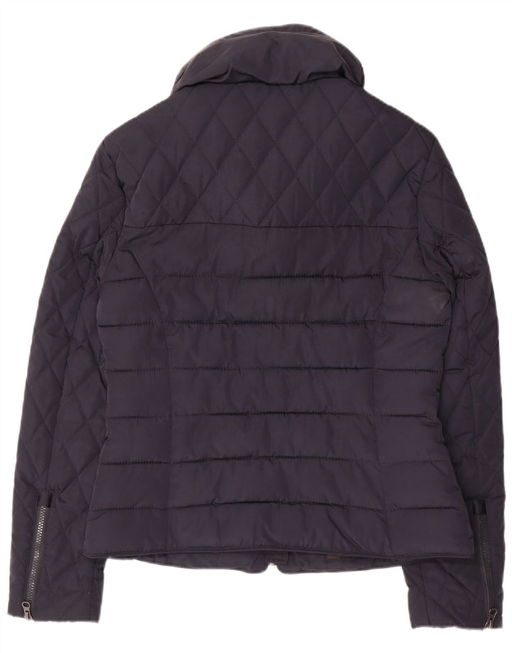 Superdry Damen Wattierte Jacke UK 14 Medium Marineblau Polyester