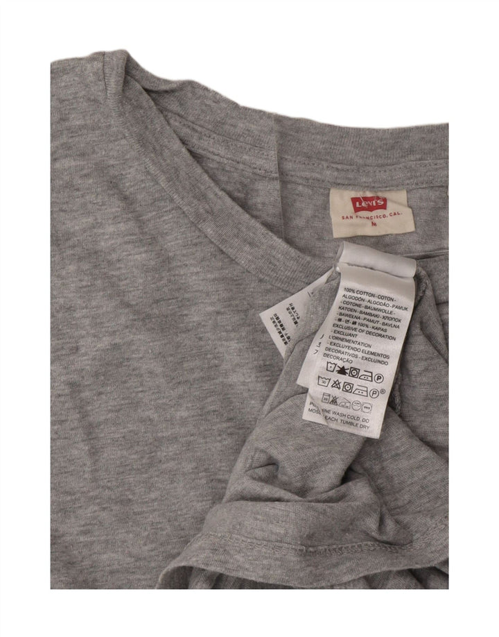 LEVI'S Womens T-Shirt Top UK 14 Medium Grey Cotton Vintage Levi's and Second-Hand Levi's from Messina Hembry 