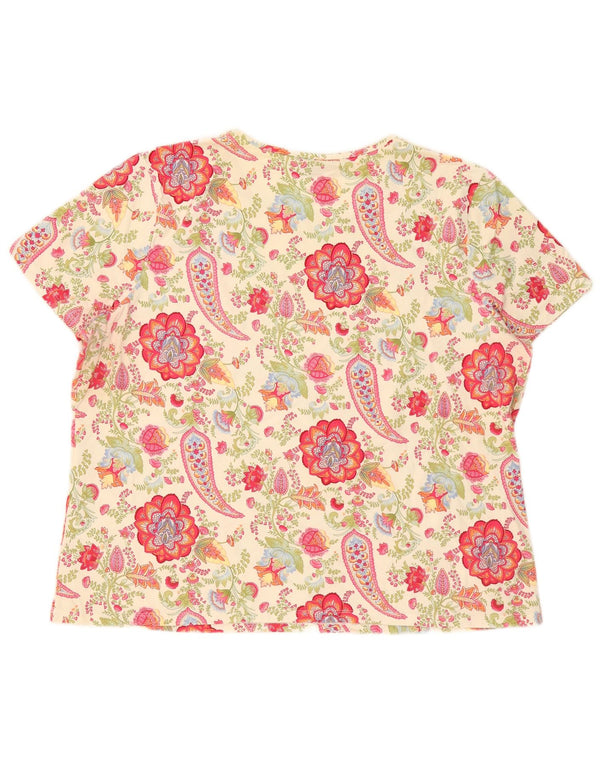 Lands End Damen Übergroßes T-Shirt-Oberteil UK 18/20 XL Mehrfarbig Paisley