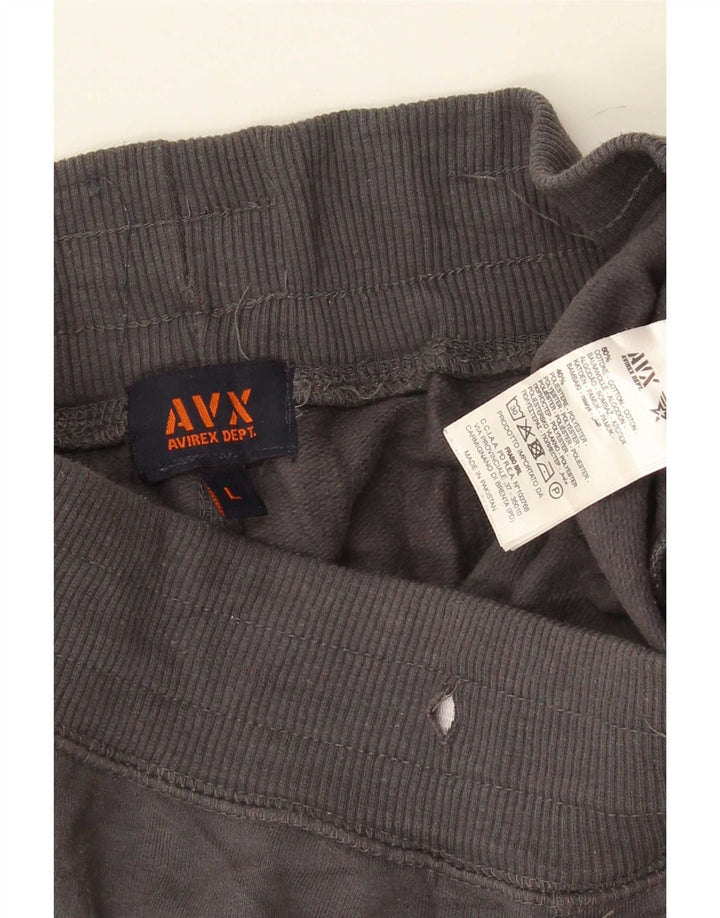Avirex Herren-Trainingsanzug mit Grafik, Jogginghose, Größe L, Grau, Baumwolle
