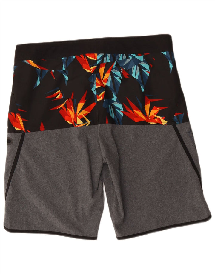 Adidas Herren Badeshorts mittelgraues geometrisches Polyester