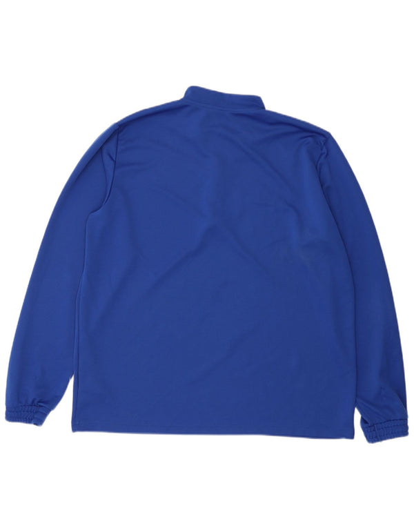 Adidas Herren-Oberteil mit Reißverschluss, reguläre Passform, langärmlig, 2XL, Blau, Polyester, Sport