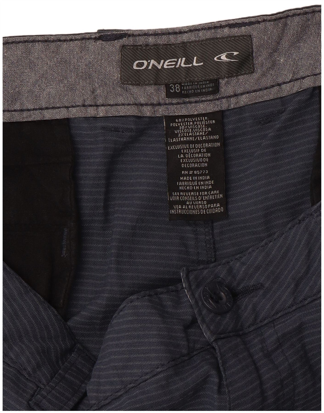 O'Neill Herren-Chinoshorts W38 XL Marineblaues Nadelstreifen-Polyester