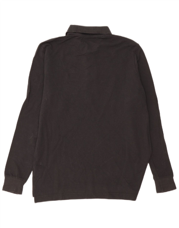 Kappa Herren-Langarm-Poloshirt, Größe S, Schwarz, Baumwolle