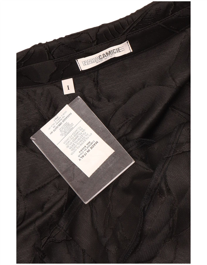 Naracamicie Damen-Bolero-Oberteil mit 3/4-Ärmeln, Größe S, Schwarz, Blumenmuster, Polyester