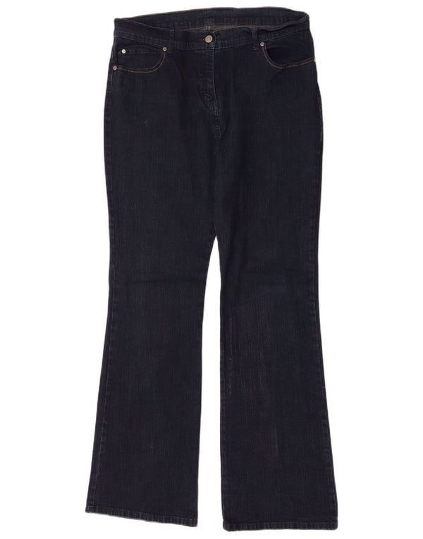 Marks & Spencer Damen Bootcut Jeans UK 18 XL W36 L33 Marineblaue Baumwolle