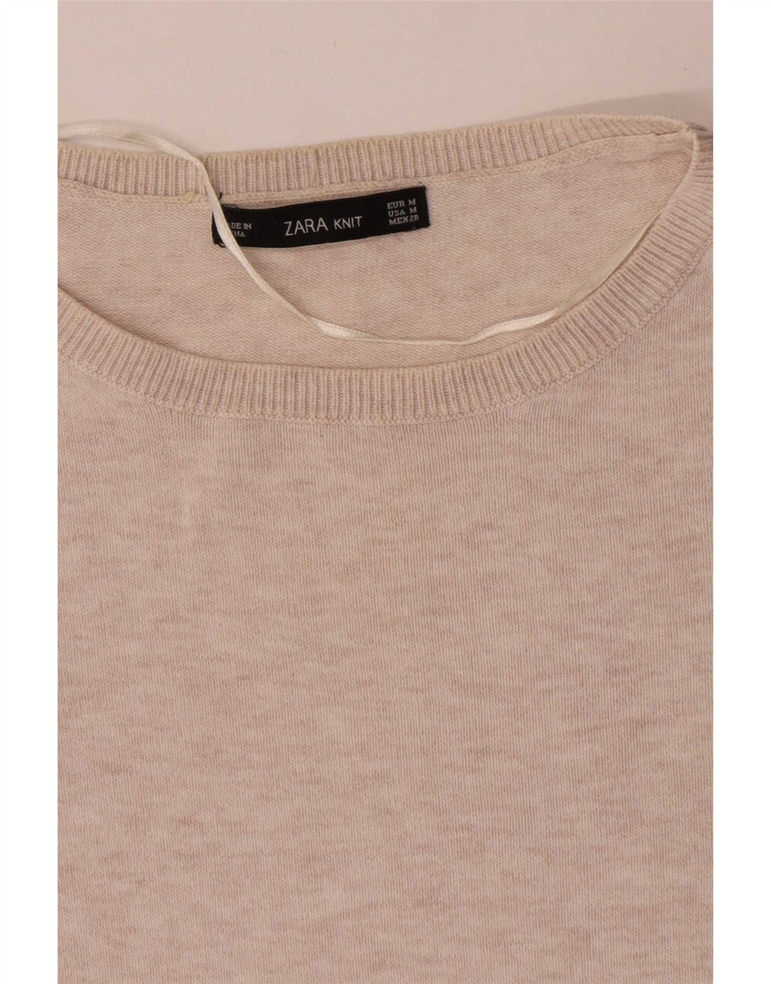 Übergroßer Pullover mit U-Boot-Ausschnitt von Zara für Damen, Gr. 14, Mittelbeige