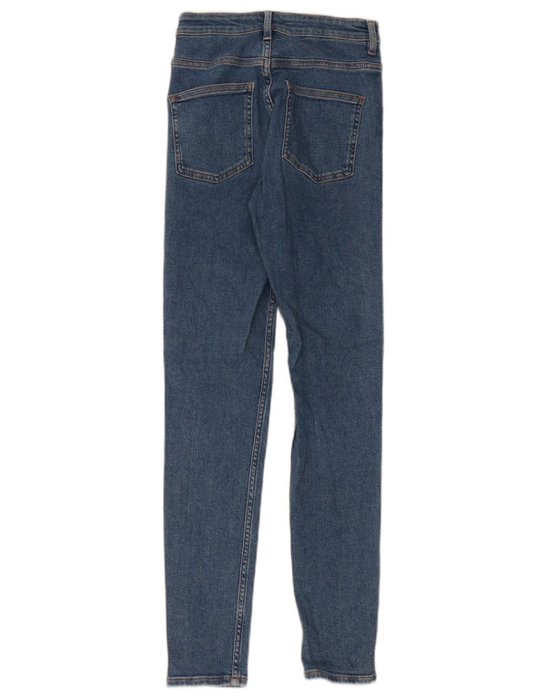 Cos Damen Skinny Jeans W24 L30 Blaue Baumwolle