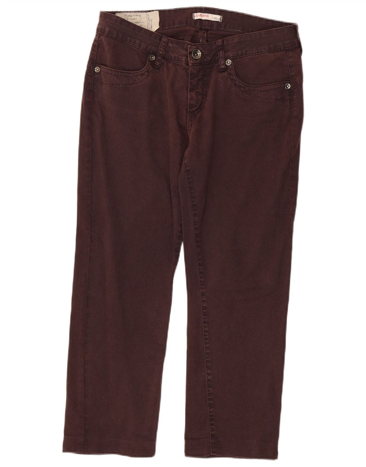 Liu Jo Damen-Cropped-Jeans W32 L25 Burgunderrot