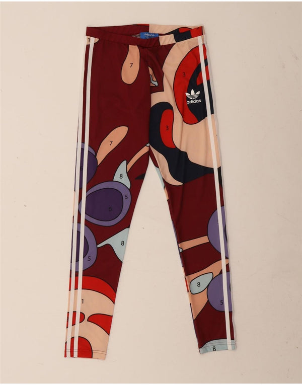 Adidas Damen Rita Ora Abstract Pattern Leggings UK 10 Small Burgund