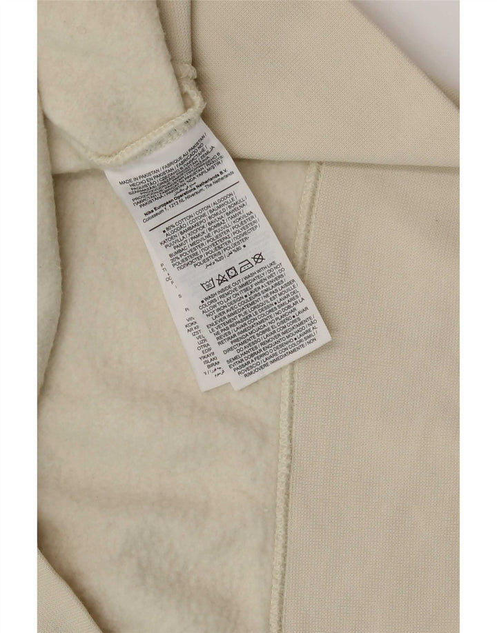 Nike Womens Crop Oversized Sweatshirt Pullover UK 14 Medium Off White Baumwolle