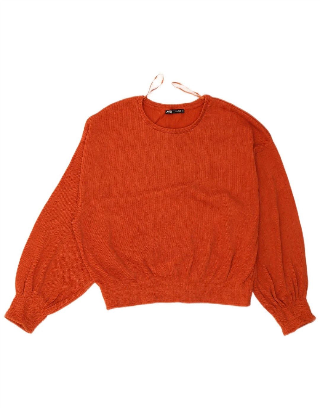 Zara Damen-Bluse mit langen Ärmeln, übergroß, Gr. 10, Größe S, Orange, Polyester