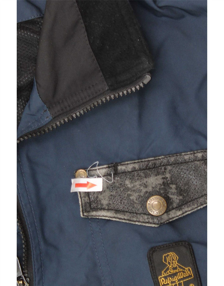 Refrigiwear Herren Regenjacke UK 36 Small Marineblau Colourblock Polyamid