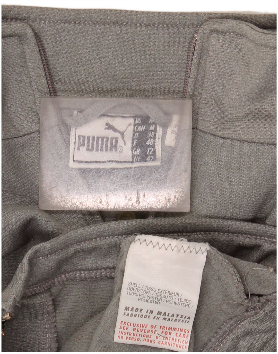 Puma Damen-Trainingsanzug-Top-Jacke UK 12 Mittelgraues Colourblock-Polyester