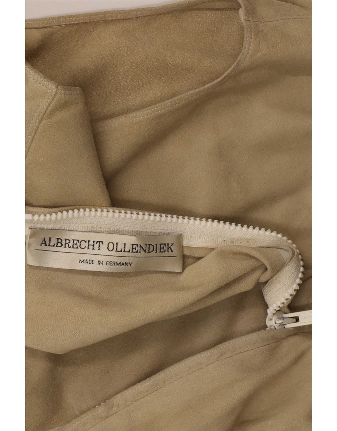 Vintage Damen Wildleder Bluse Top UK 10 Small Beige