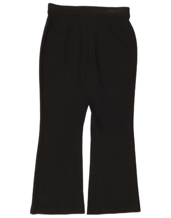 Marks & Spencer Womens Flare Casual Trousers UK 12 Medium W32 L28 Black