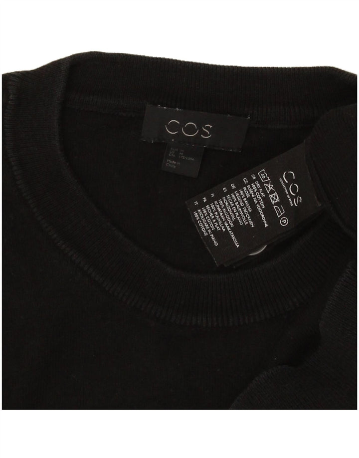 Cos Herren-Pullover mit Rundhalsausschnitt, mittelschwarz, Baumwolle