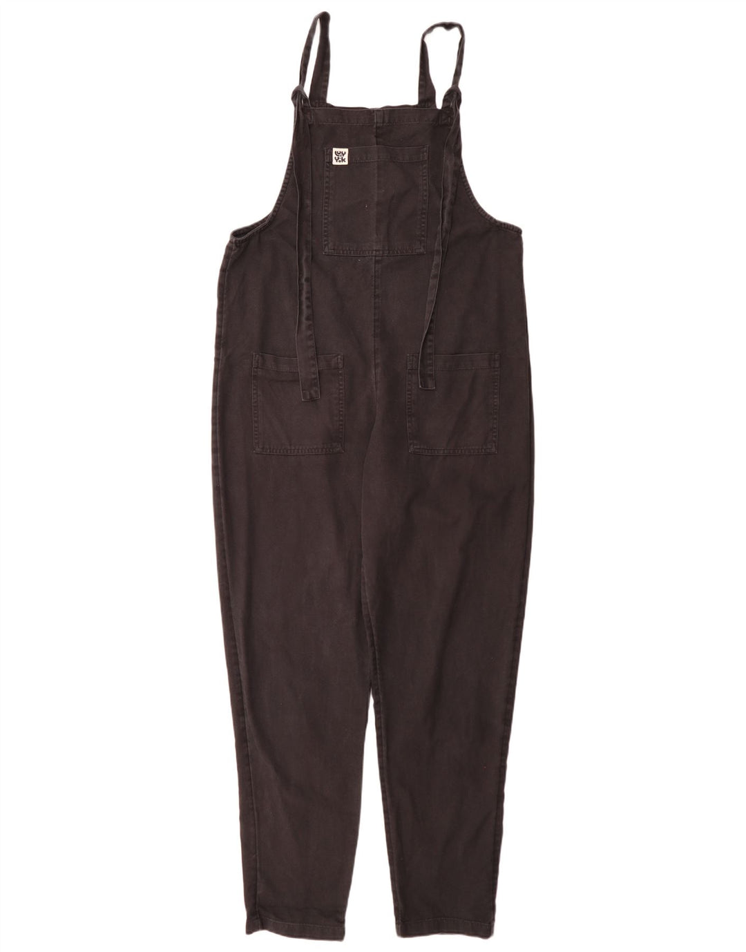 Lucy & Yak Damen Langer Latzhose-Overall UK 12 Mittelschwarze Baumwolle