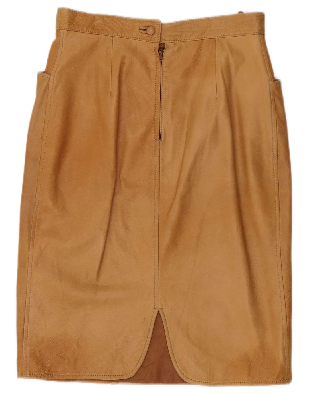 Vintage Damen Lederrock IT 44 Medium W30 Beige
