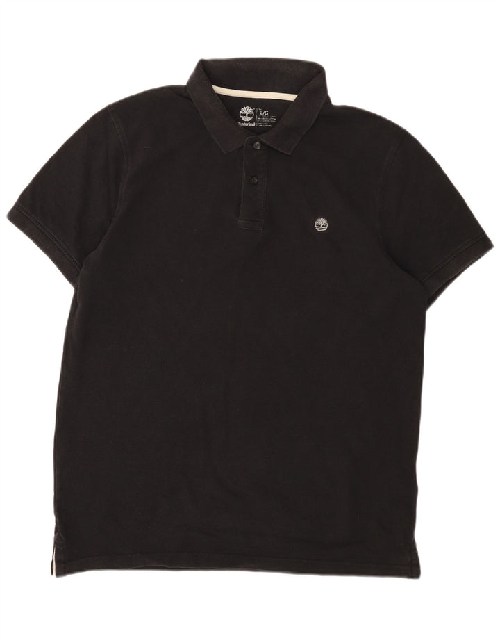 Timberland Herren Poloshirt Große schwarze Baumwolle
