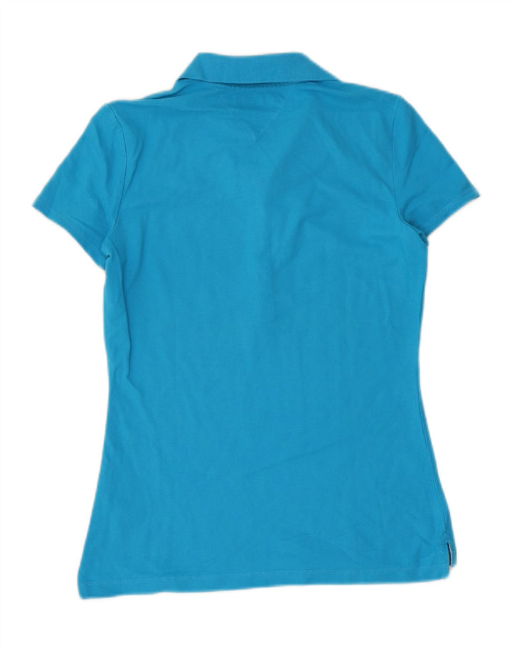 TOMMY HILFIGER Damen Poloshirt UK 10 Small Blau Baumwolle