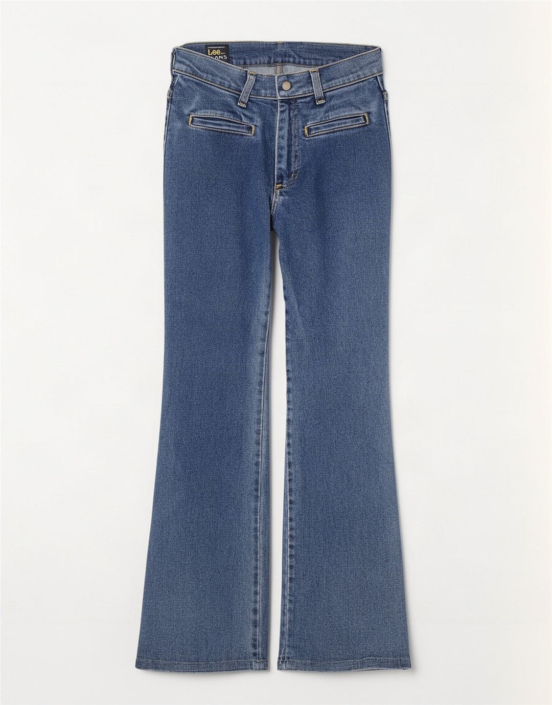 Lee Damen Bootcut-Jeans W26 L31 Blaue Baumwolle