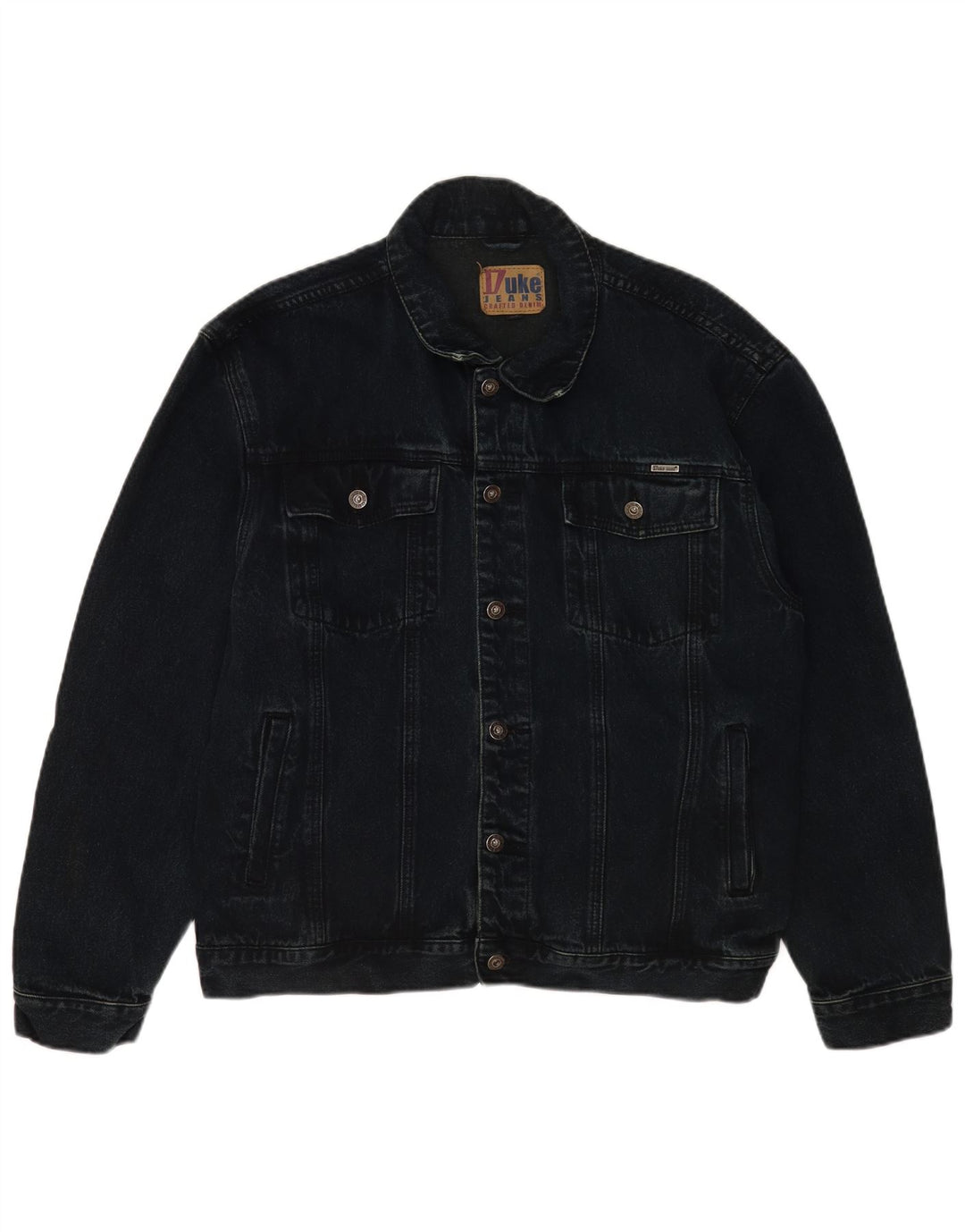 Duke Herren Jeansjacke UK 42 XL Marineblau Baumwolle Classic
