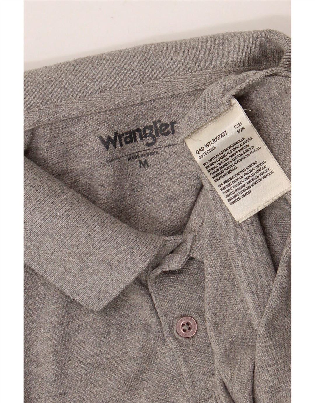 WRANGLER Herren-Poloshirt aus mittelgrau gesprenkelter Baumwolle