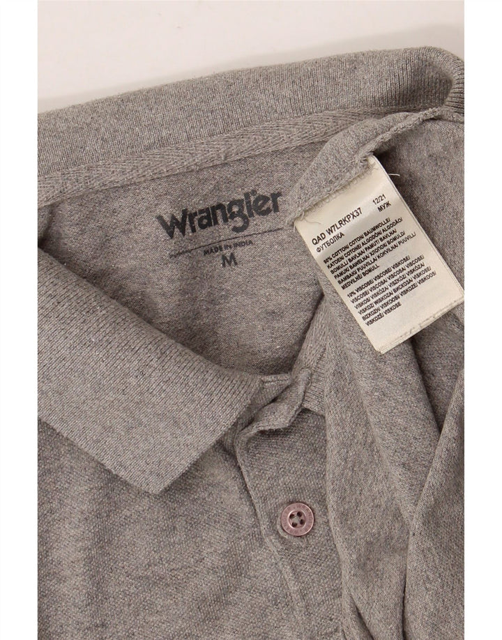 WRANGLER Herren-Poloshirt aus mittelgrau gesprenkelter Baumwolle