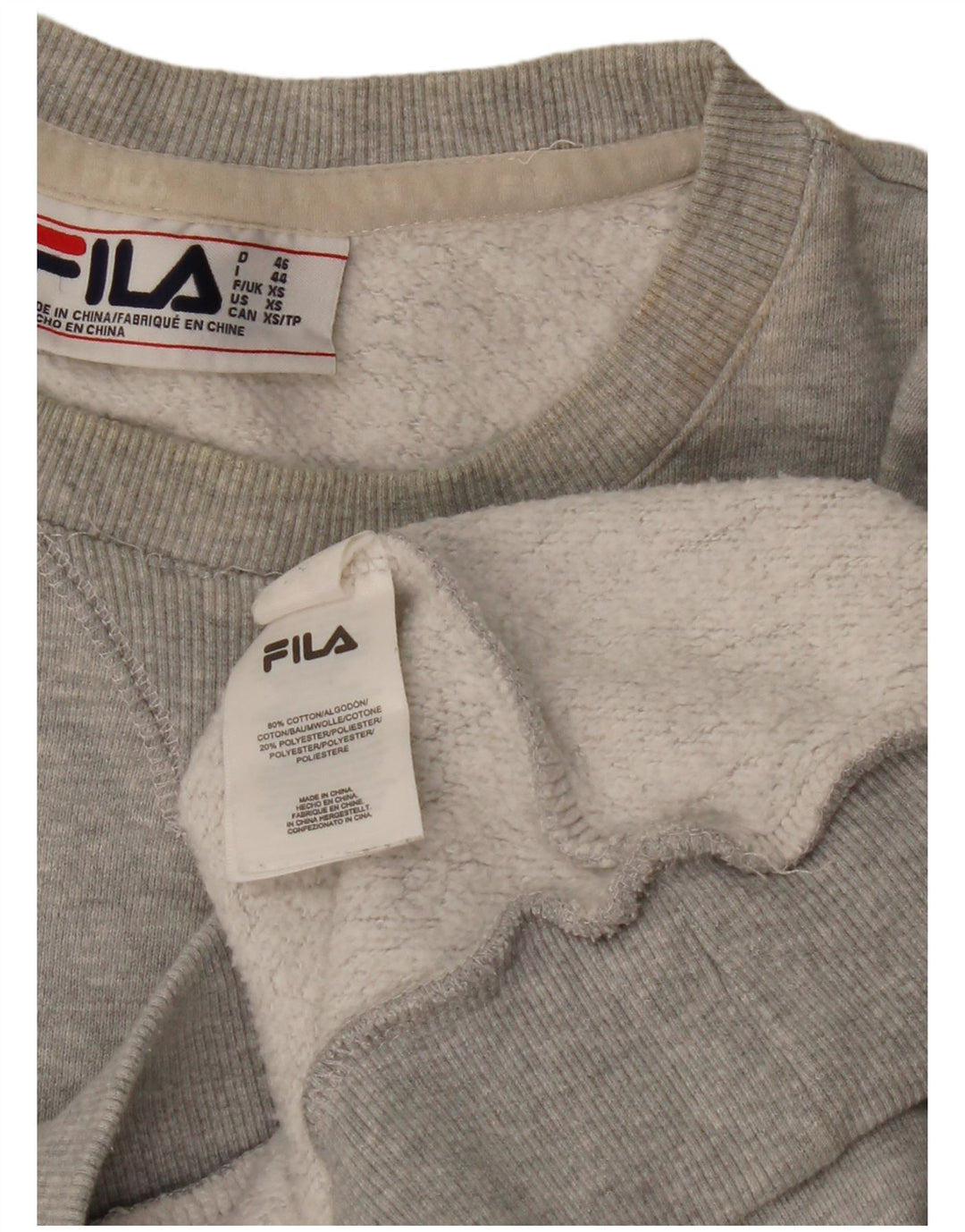 FILA Herren-Sweatshirt mit lockerer Passform, XS, graue Baumwolle