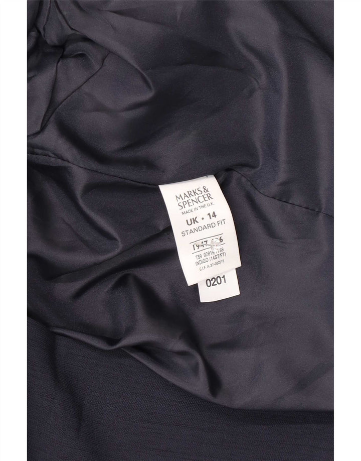 Marks & Spencer Damen Blazer Jacke UK 14 Large Marineblau Polyester