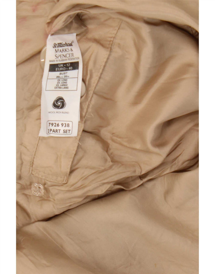 Marks & Spencer Zweireihiger Damenmantel UK 12 Mittelbeige Wolle