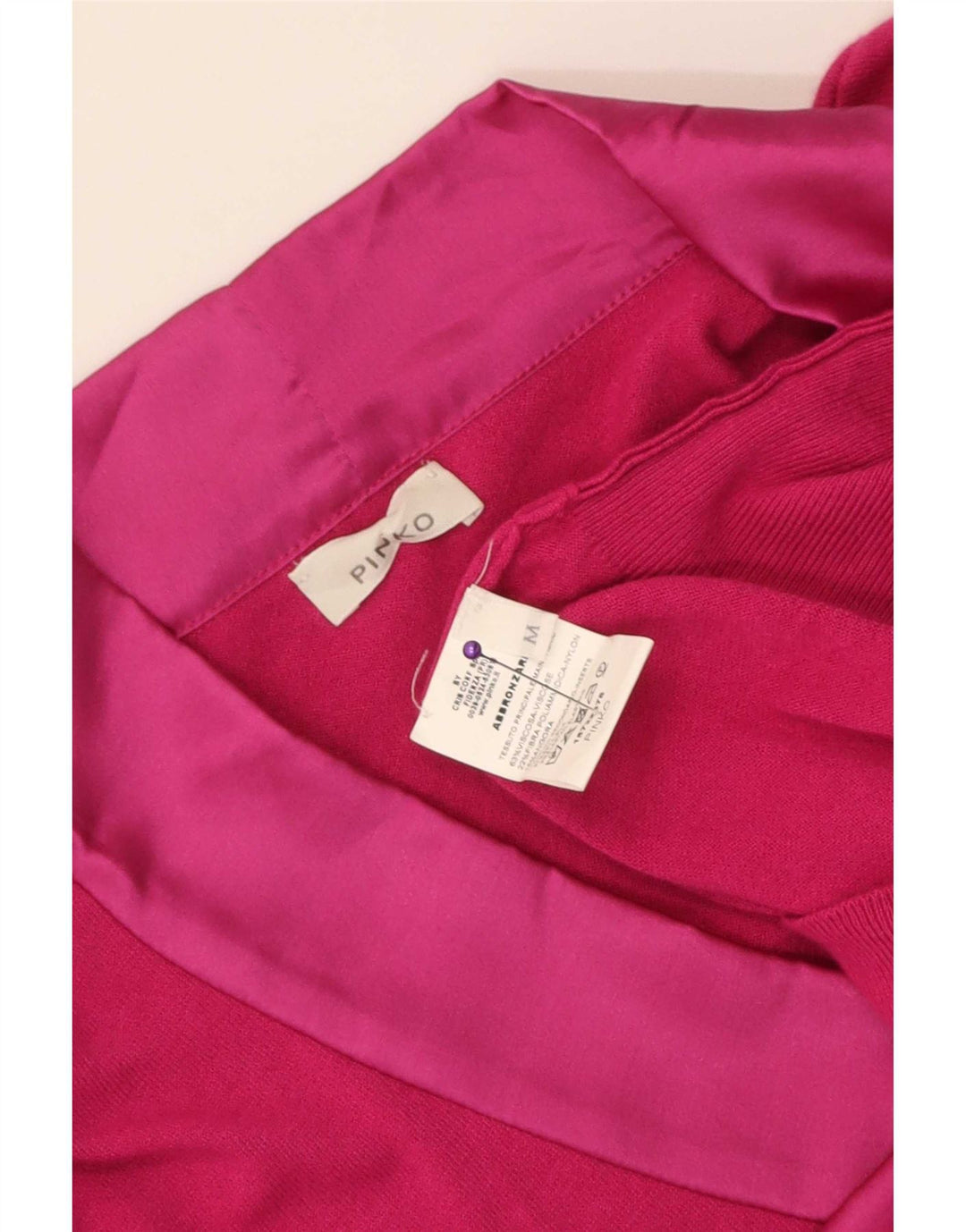 Pinko Damen-Pullover mit V-Ausschnitt, UK 12, mittelrosa Viskose