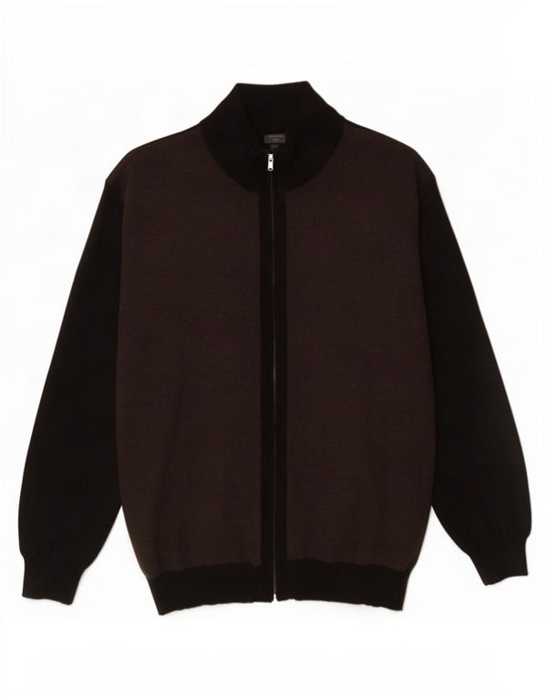 Marlboro Classics Herren-Cardigan-Pullover 4XL Brauner Farbblock