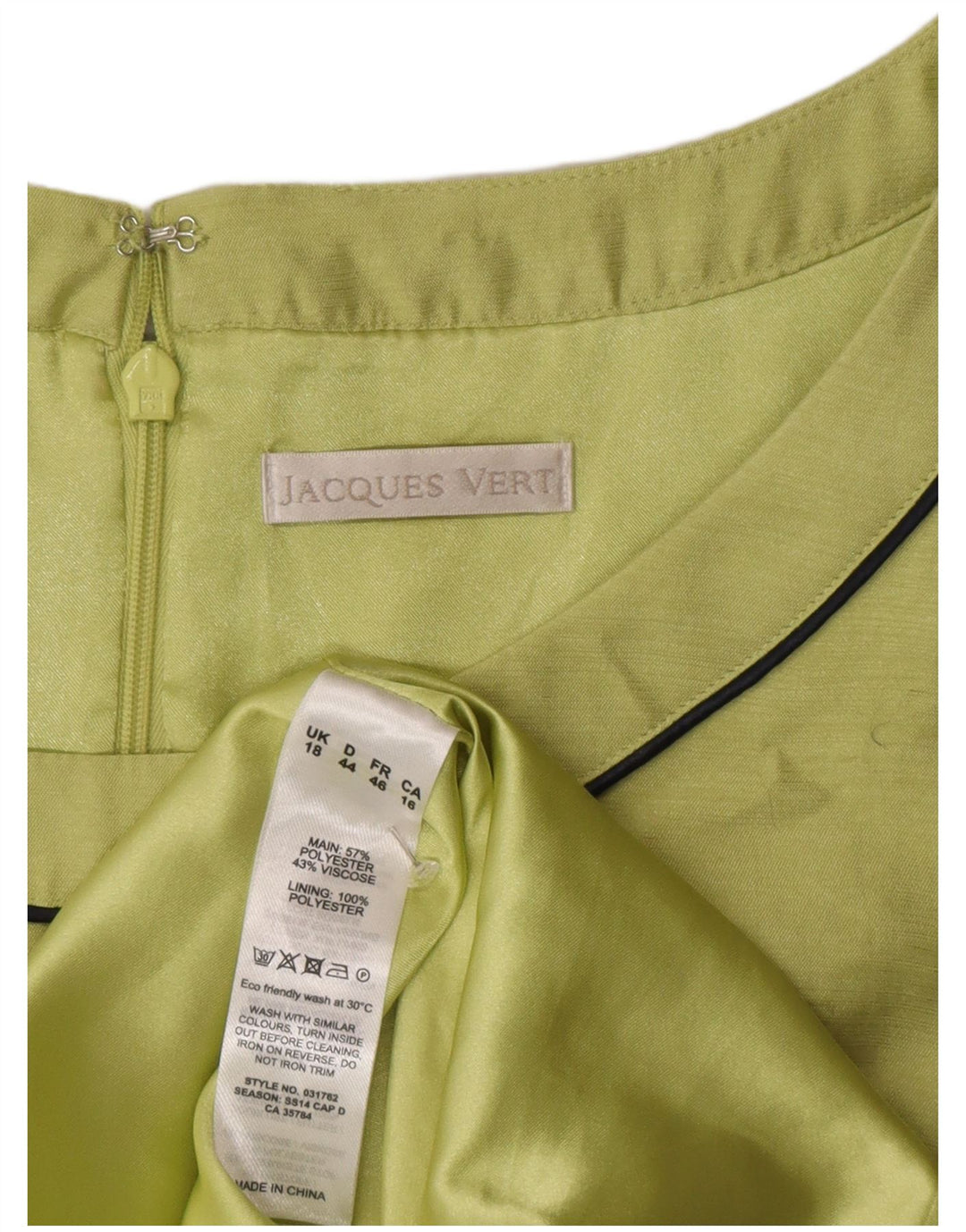 Jacques Vert Damen Ärmelloses Etuikleid UK 18 XL Grün Polyester