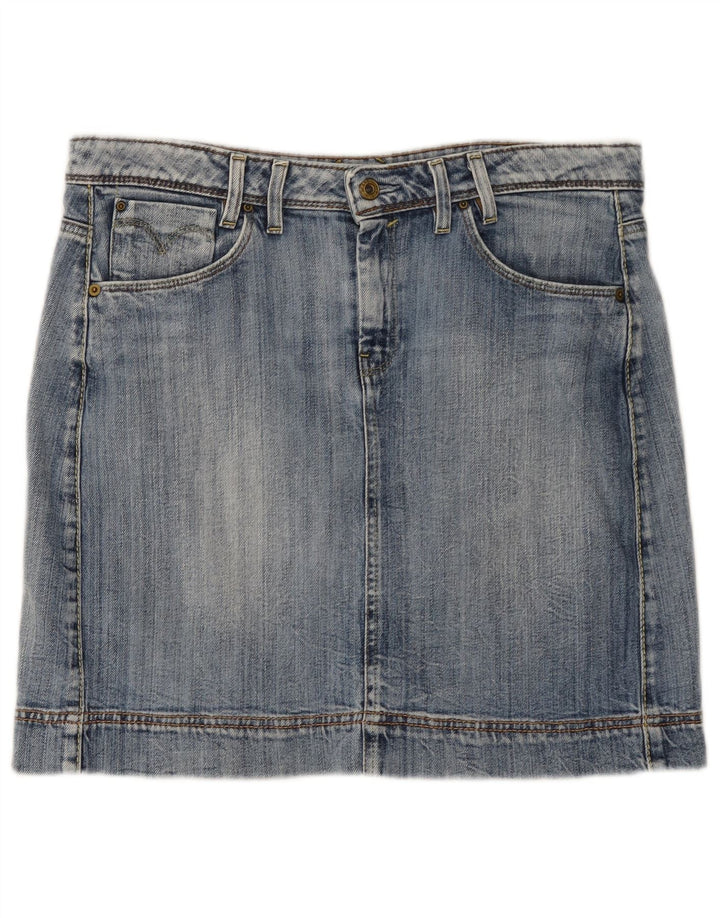 LEVI'S Damen-Mini-Jeansrock, Größe L, W34, Blau, Baumwolle