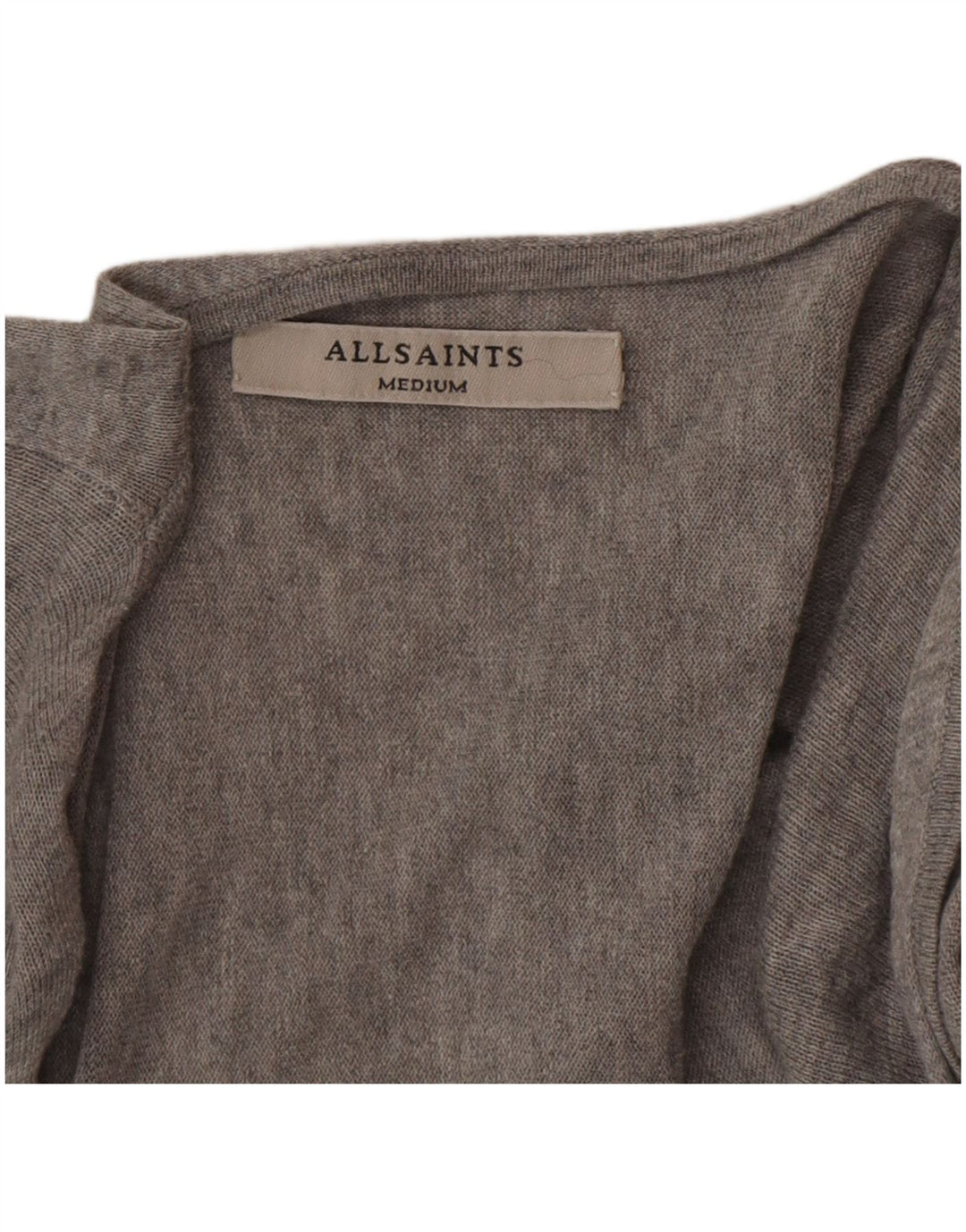 All Saints Damen-Pullover, übergroß, V-Ausschnitt, UK 14, Mittelgrau