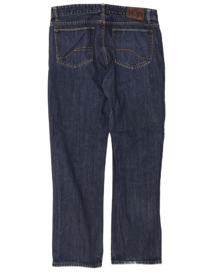 Fat Face Herren Straight Jeans W34 L30 Marineblau Baumwolle